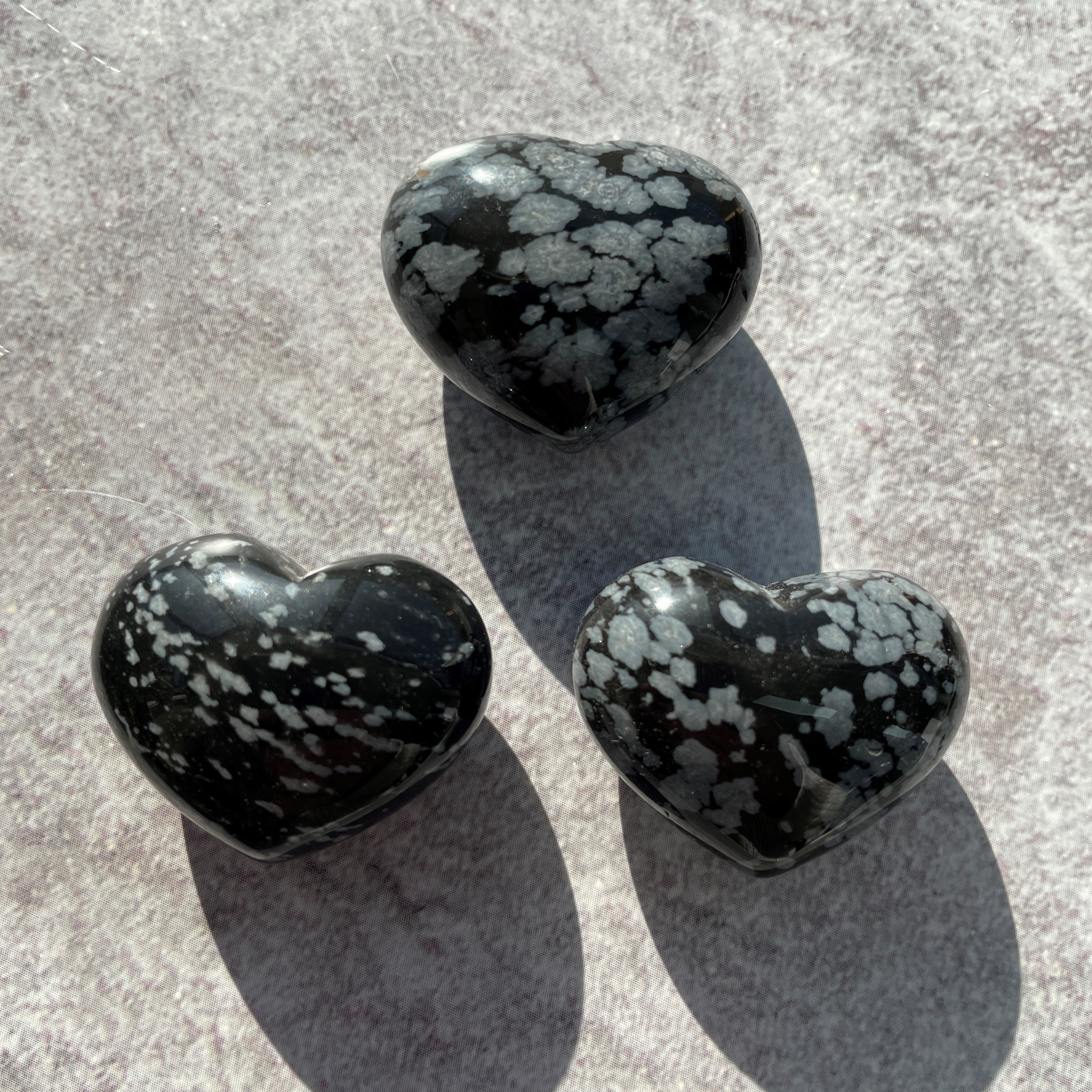 Snowflake Obsidian Heart 3cm Snowflake Obsidian Heart 3cm